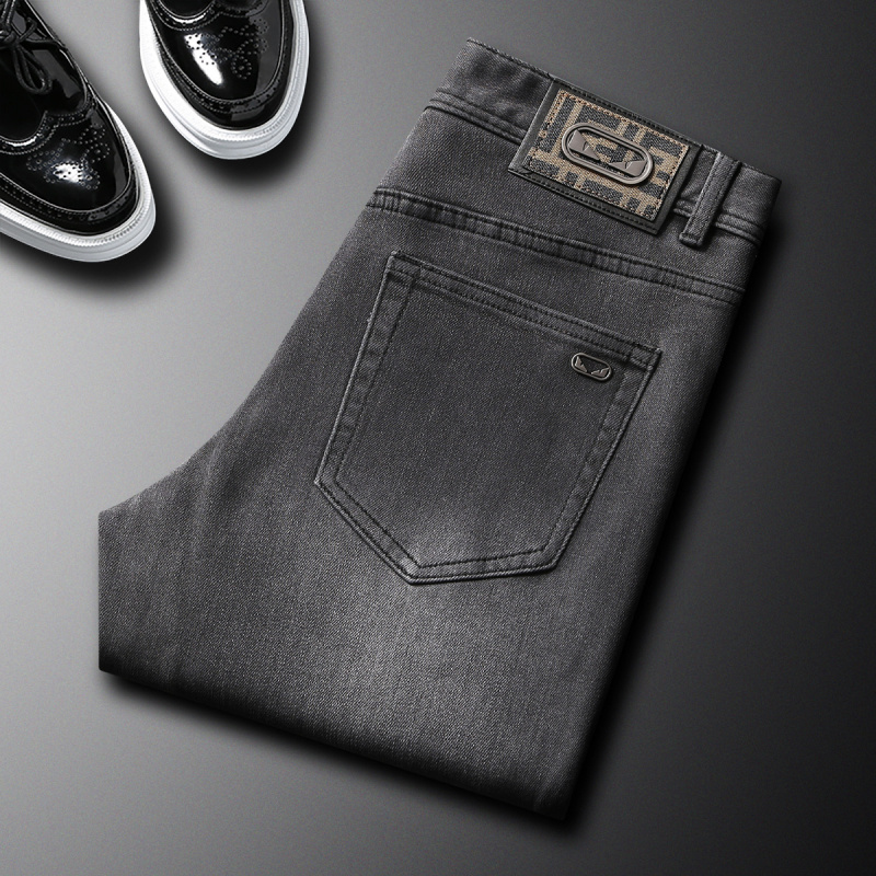 Men'S Fashion Grey Jeans - 2025 jesień nowe modne markowe dżinsy