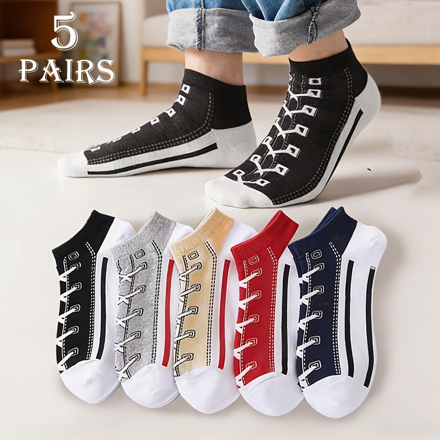 Socks Ankle Men - 5 Par Męskich Letnich Cienkich Bawełnianych