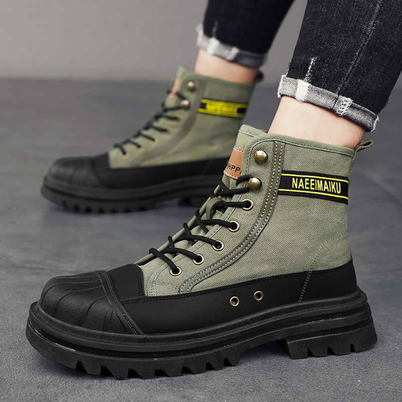 Men'S Fashion News - Męskie płócienne buty, modne, wysokie, codzienne,