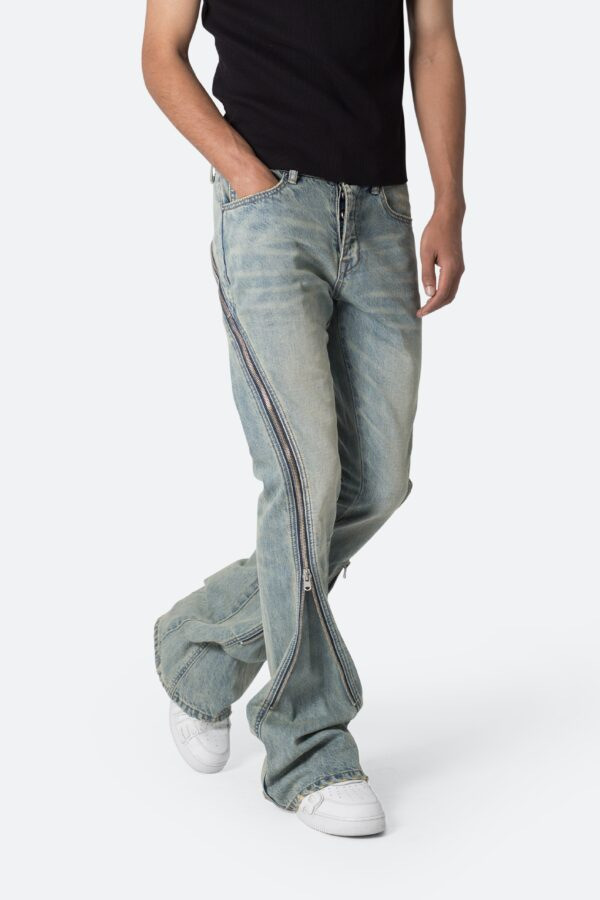 Men'S Fashion Grey Jeans - Europejsko-amerykańskie, całoroczne, modne męskie czarne, szare,