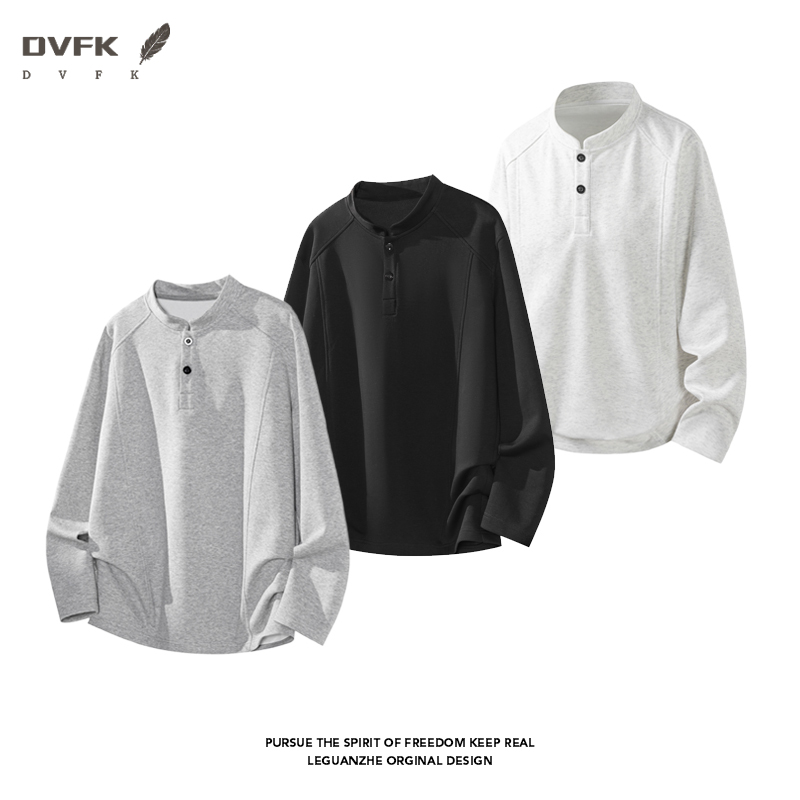 Mens Fashion Summer - Męska koszulka Henley z rękawem raglanowym,