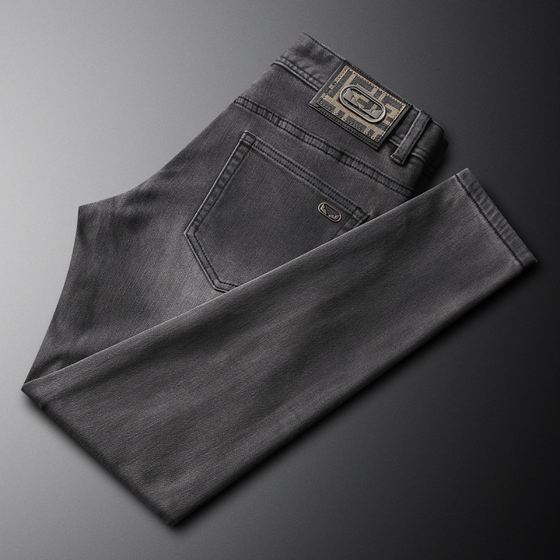 2025 jesień nowe modne markowe – Men'S Fashion Grey Jeans recenzja i cena