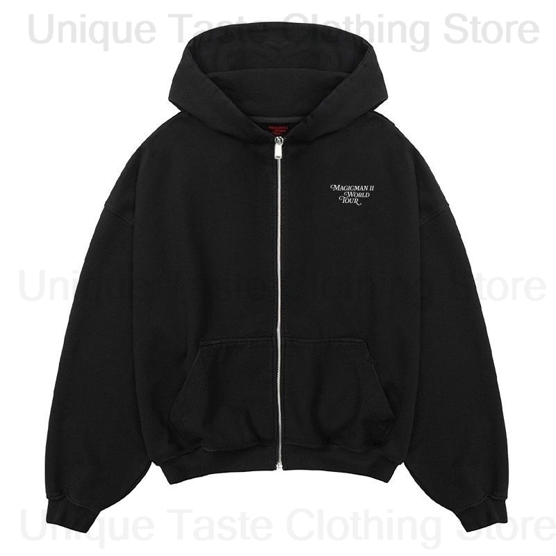 Bluza z kapturem Jackson Wang  – Mens Fashion Zip Up Hoodies recenzja i cena