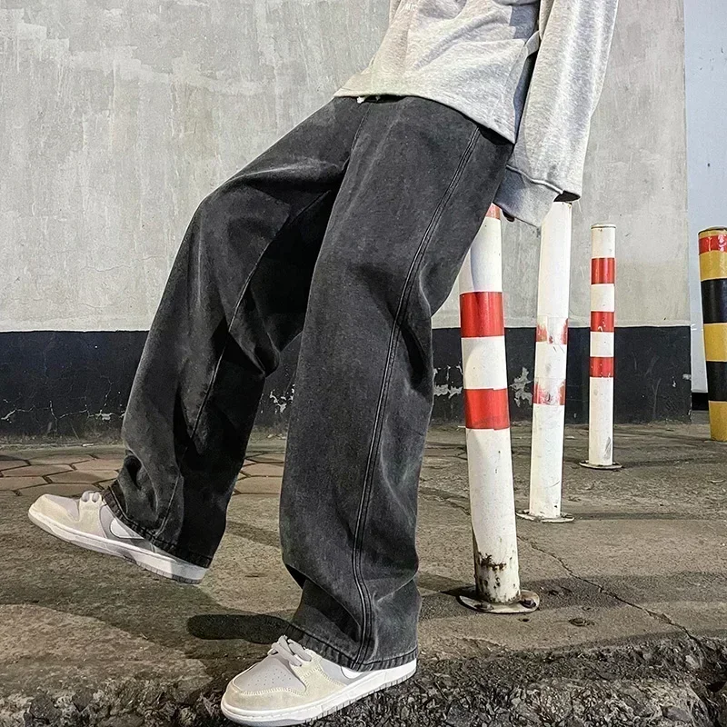 Koreański styl streetwear, now – Men'S Fashion Grey Jeans recenzja i cena