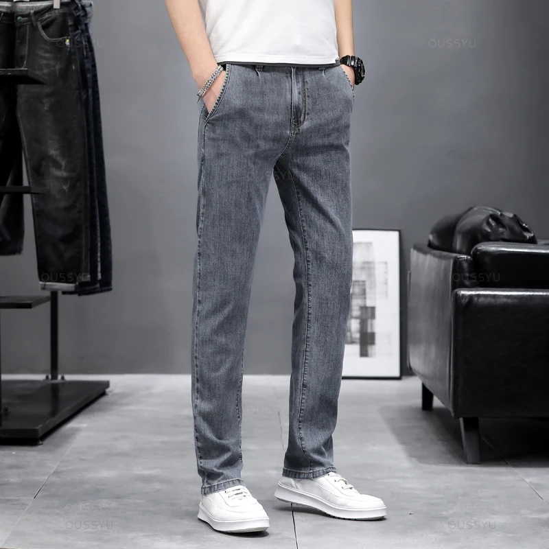 Męskie jesienne elastyczne jea – Men'S Fashion Grey Jeans recenzja i cena