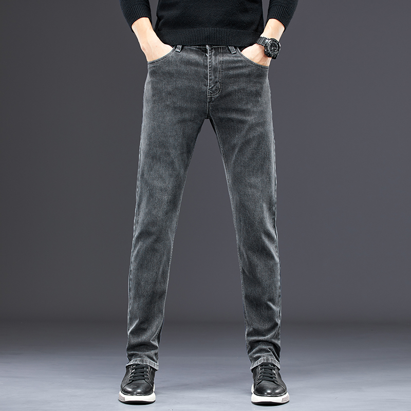 Męskie dopasowane dżinsy 2024  – Men'S Fashion Grey Jeans recenzja i cena