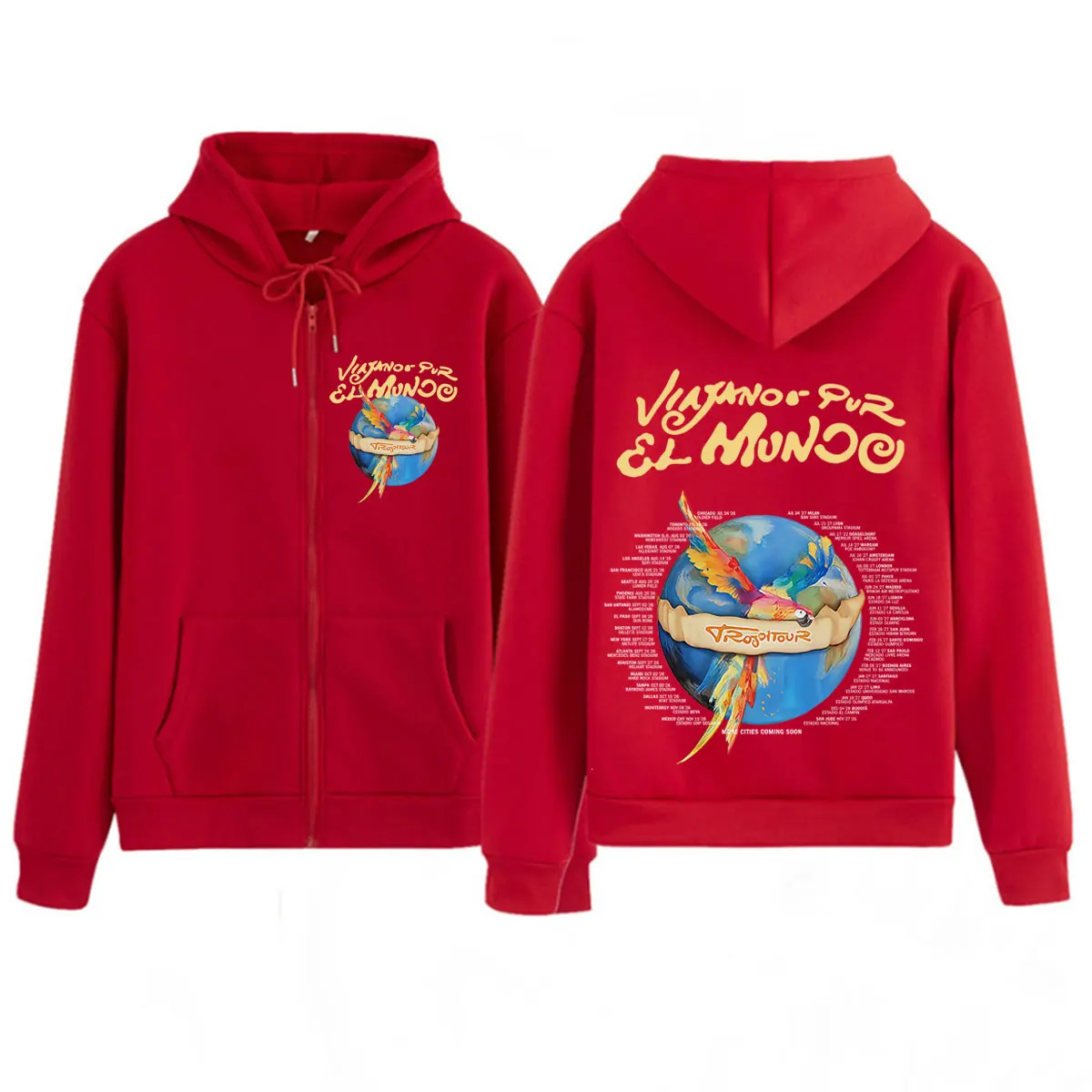 Karol G Viajando Por El Mundo  – Mens Fashion Zip Up Hoodies recenzja i cena