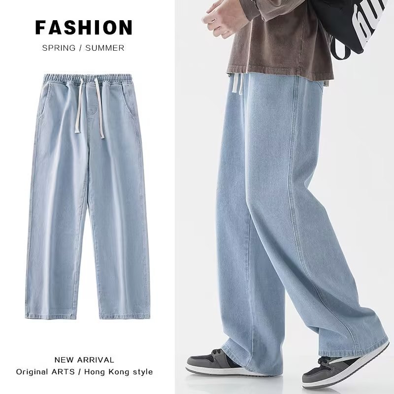Męskie luźne jeansy w stylu ko – Men'S Fashion Grey Jeans recenzja i cena