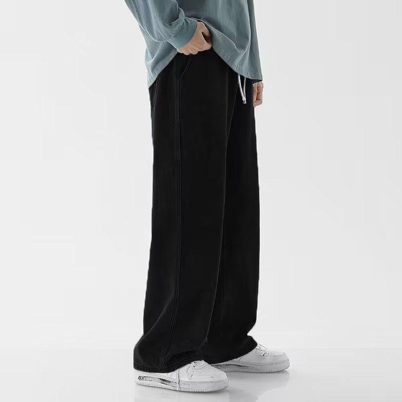Męskie luźne jeansy w stylu ko – Men'S Fashion Grey Jeans recenzja i cena